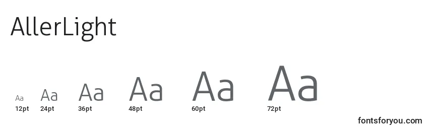AllerLight Font Sizes