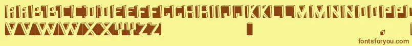 フォントNamafont – 茶色の文字が黄色の背景にあります。