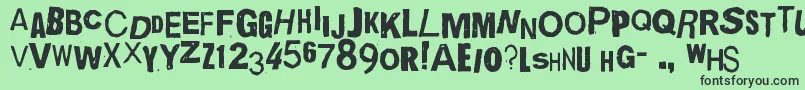 QuickEndJerk Font – Black Fonts on Green Background