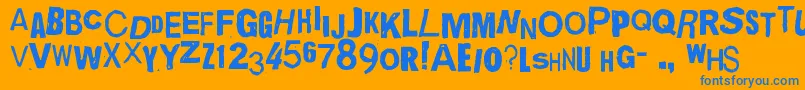 QuickEndJerk Font – Blue Fonts on Orange Background