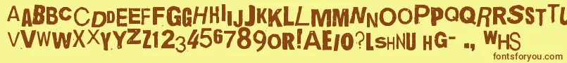 QuickEndJerk Font – Brown Fonts on Yellow Background