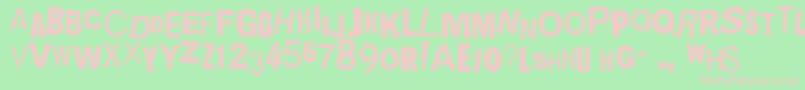 QuickEndJerk Font – Pink Fonts on Green Background