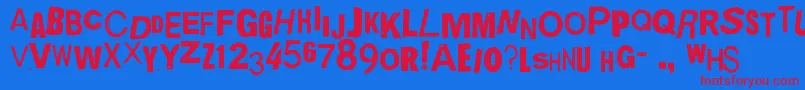 QuickEndJerk Font – Red Fonts on Blue Background