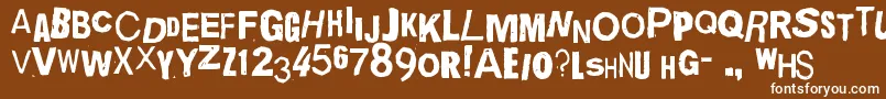 Шрифт QuickEndJerk – белые шрифты на коричневом фоне