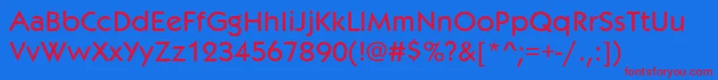 フォントKabob – 赤い文字の青い背景