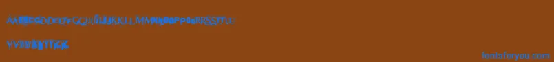 Terror Font – Blue Fonts on Brown Background