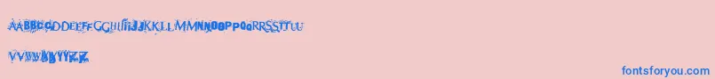 Terror Font – Blue Fonts on Pink Background