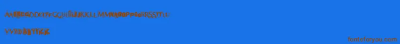 Terror Font – Brown Fonts on Blue Background