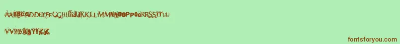 Fonte Terror – fontes marrons em um fundo verde