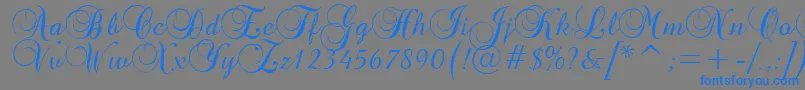 GeBasaltScriptNormal-Schriftart – Blaue Schriften auf grauem Hintergrund