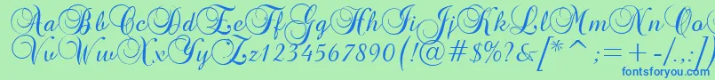 GeBasaltScriptNormal Font – Blue Fonts on Green Background