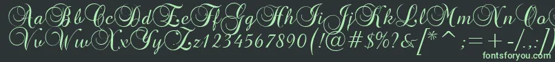 GeBasaltScriptNormal Font – Green Fonts on Black Background