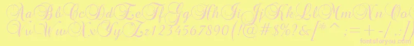 GeBasaltScriptNormal Font – Pink Fonts on Yellow Background