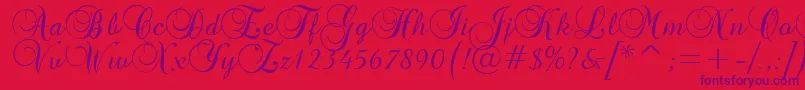 GeBasaltScriptNormal Font – Purple Fonts on Red Background
