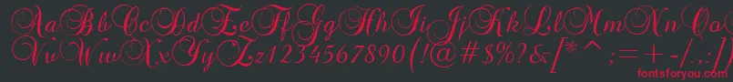 GeBasaltScriptNormal Font – Red Fonts on Black Background