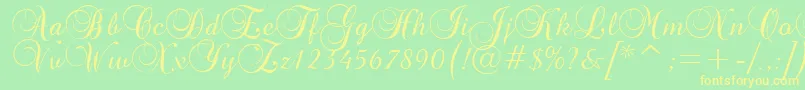 GeBasaltScriptNormal Font – Yellow Fonts on Green Background