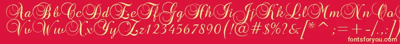 GeBasaltScriptNormal Font – Yellow Fonts on Red Background