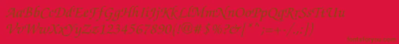 Inicialc Font – Brown Fonts on Red Background