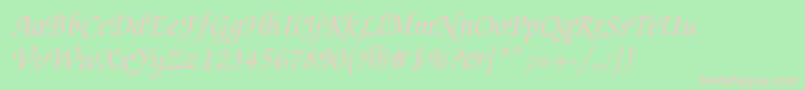 Inicialc Font – Pink Fonts on Green Background