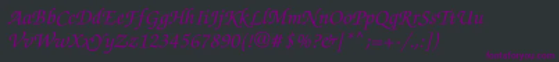 Шрифт Inicialc – фиолетовые шрифты на чёрном фоне