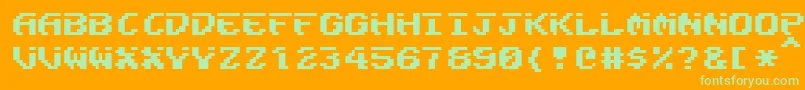 Fairlight-fontti – vihreät fontit oranssilla taustalla