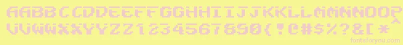 Fairlight-fontti – vaaleanpunaiset fontit keltaisella taustalla