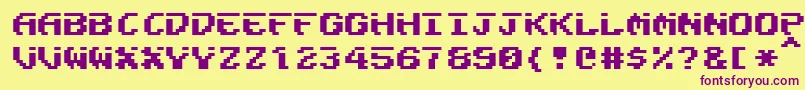 Fairlight-fontti – violetit fontit keltaisella taustalla