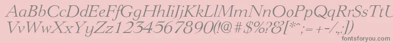 LingwoodserialLightItalic Font – Gray Fonts on Pink Background