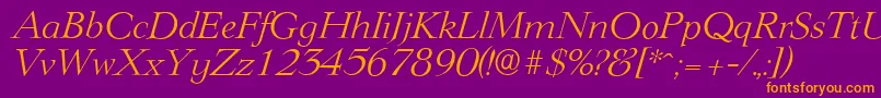 LingwoodserialLightItalic Font – Orange Fonts on Purple Background