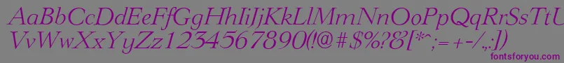 LingwoodserialLightItalic Font – Purple Fonts on Gray Background