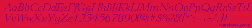 LingwoodserialLightItalic Font – Purple Fonts on Red Background