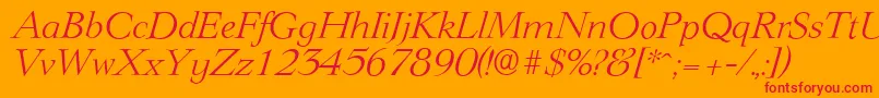 LingwoodserialLightItalic Font – Red Fonts on Orange Background