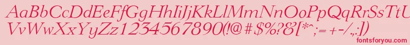 LingwoodserialLightItalic Font – Red Fonts on Pink Background