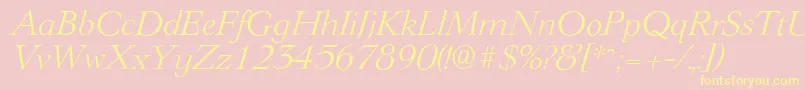 LingwoodserialLightItalic Font – Yellow Fonts on Pink Background