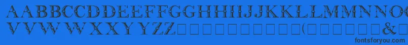 Шрифт CarnivaleDisplayCapsSsi – чёрные шрифты на синем фоне