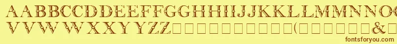 CarnivaleDisplayCapsSsi Font – Brown Fonts on Yellow Background