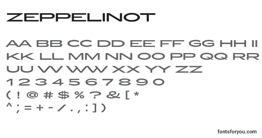 ZeppelinOt-fontti – aakkoset, numerot, erikoismerkit