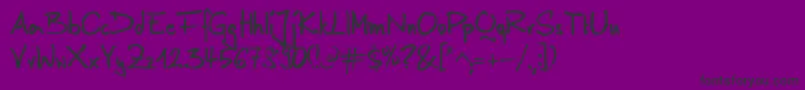 フォントAnilinRegular – 紫の背景に黒い文字