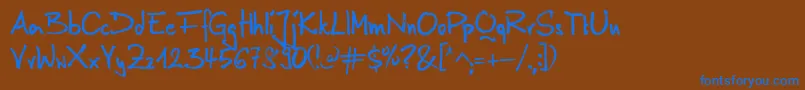 AnilinRegular Font – Blue Fonts on Brown Background