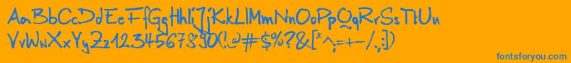 AnilinRegular Font – Blue Fonts on Orange Background