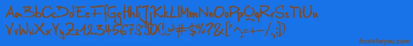 AnilinRegular Font – Brown Fonts on Blue Background