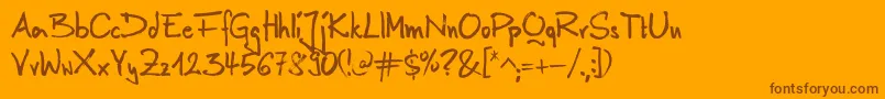AnilinRegular-Schriftart – Braune Schriften auf orangefarbenem Hintergrund