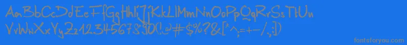 AnilinRegular Font – Gray Fonts on Blue Background