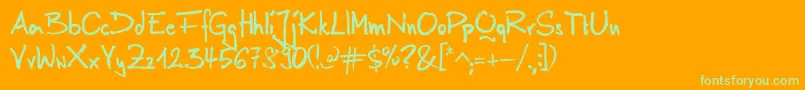 AnilinRegular Font – Green Fonts on Orange Background