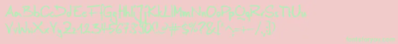 AnilinRegular-Schriftart – Grüne Schriften auf rosa Hintergrund