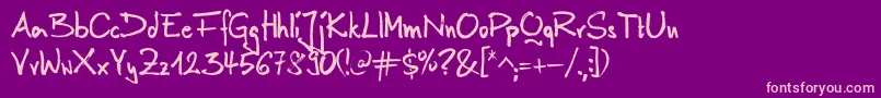 Fonte AnilinRegular – fontes rosa em um fundo violeta