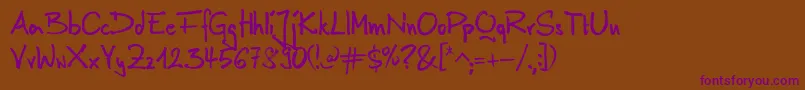 AnilinRegular Font – Purple Fonts on Brown Background