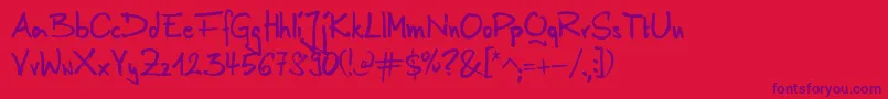 AnilinRegular-Schriftart – Violette Schriften auf rotem Hintergrund