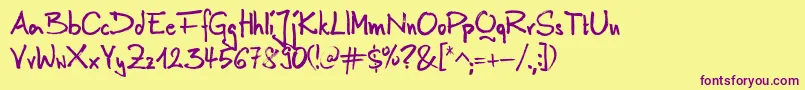AnilinRegular Font – Purple Fonts on Yellow Background