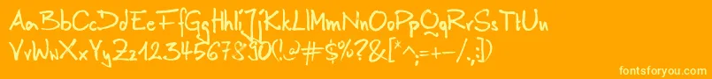 AnilinRegular Font – Yellow Fonts on Orange Background
